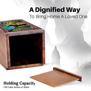 Moose Cremation Urn - Wooden Urns Box For Human Ashes Adult Male