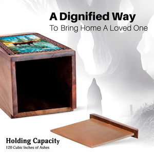 Moose Wooden Urns For Ashes - Wooden Cremation Urn For Human Ashes