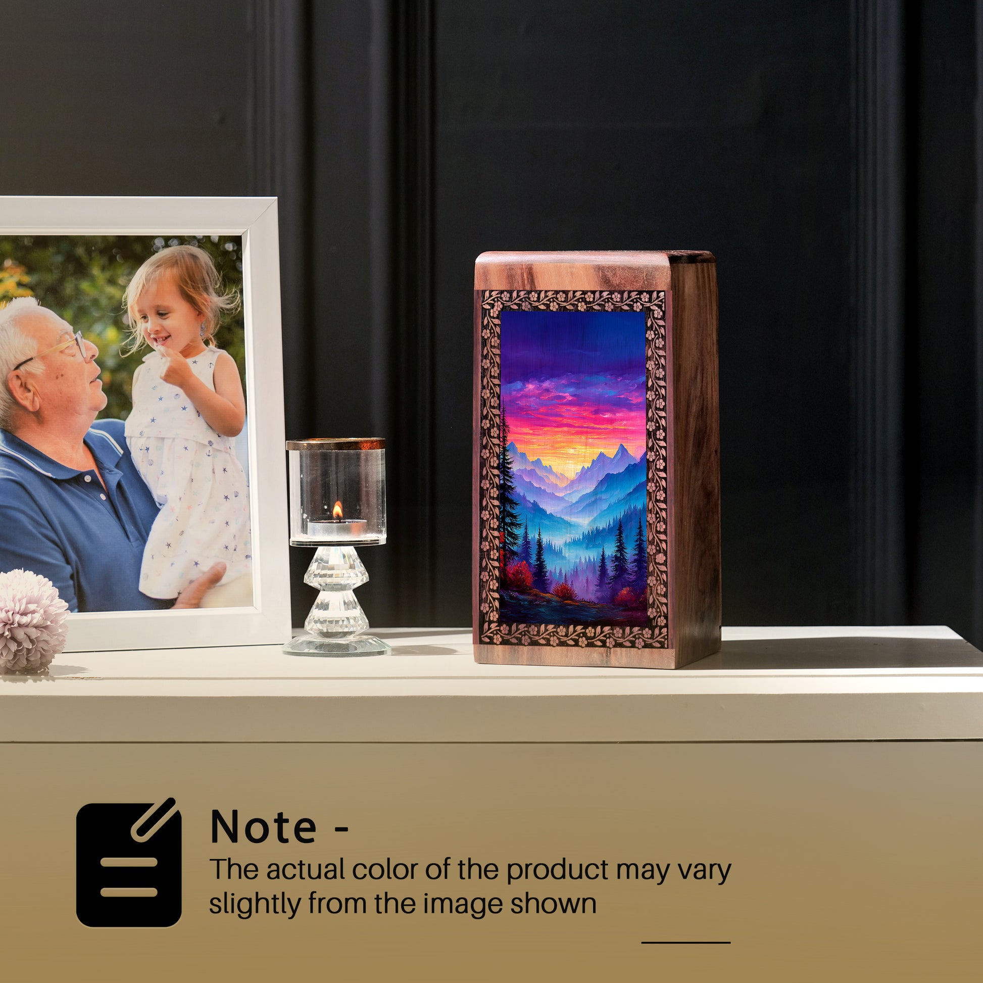 Colorful Printed Mountain Urn for Box - Handcrafted Urn For Funeral