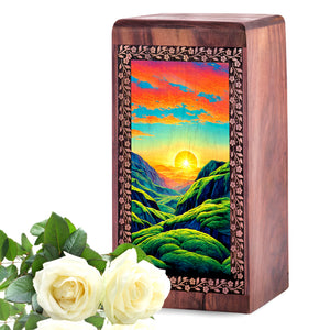 Printed Cremation Box For Men - Mountain Themed Urn For Adults