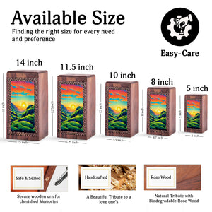 Printed Cremation Box For Men - Mountain Themed Urn For Adults