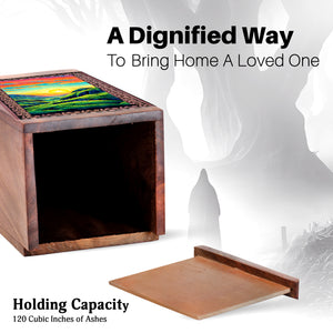 Printed Cremation Box For Men - Mountain Themed Urn For Adults