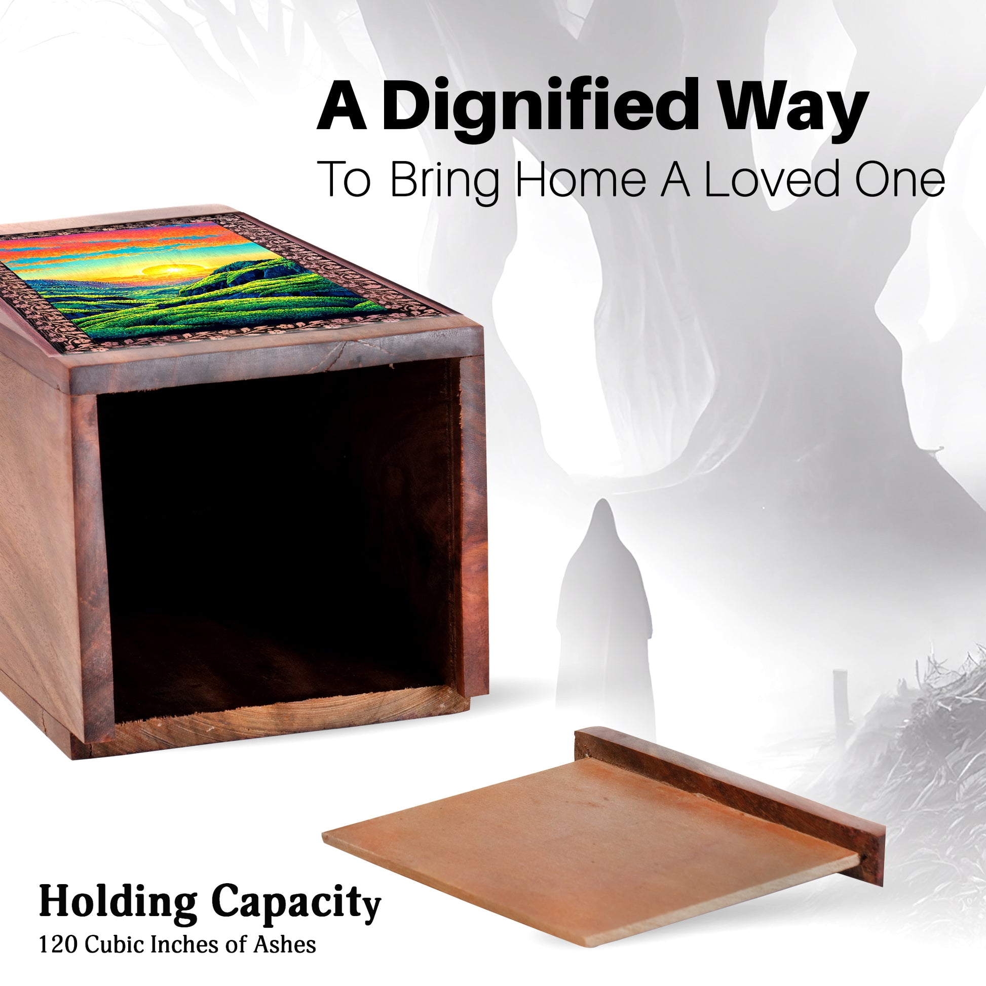 Printed Cremation Box For Men - Mountain Themed Urn For Adults