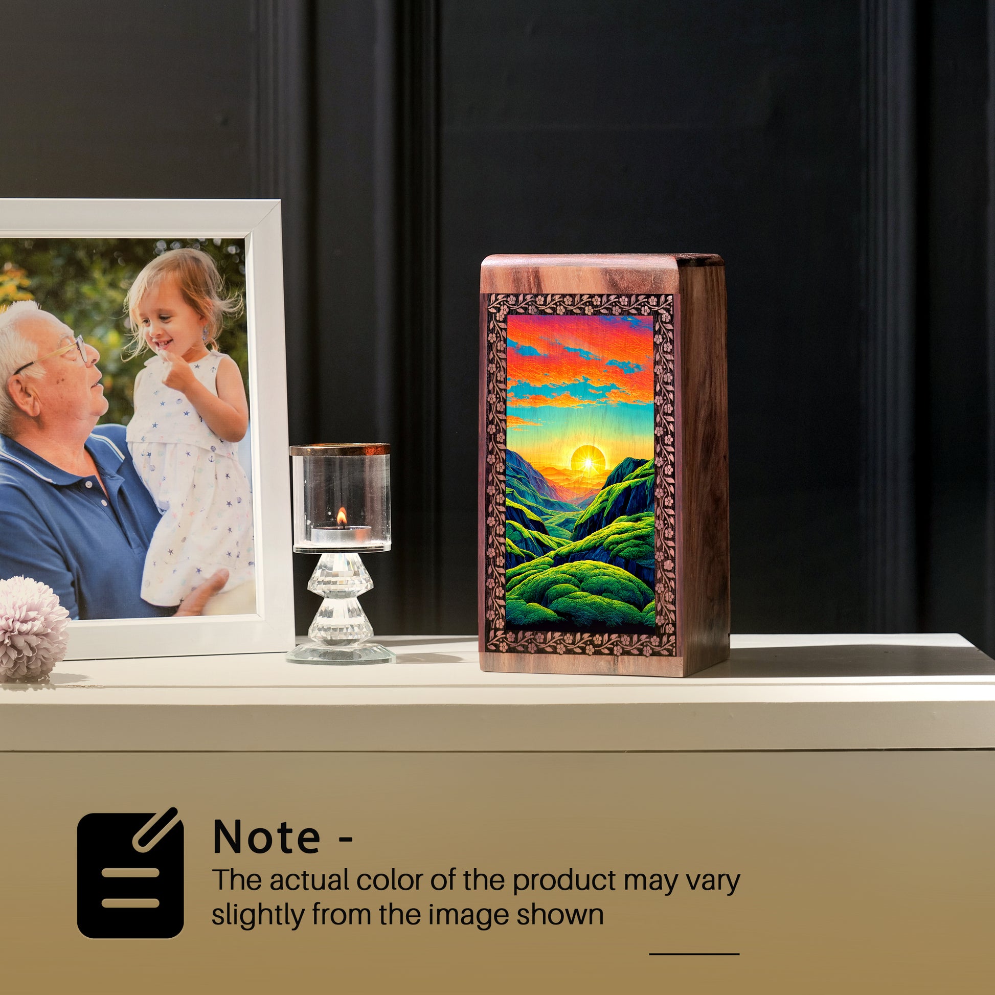 Printed Cremation Box For Men - Mountain Themed Urn For Adults