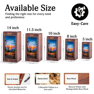 Sunset Cremation Urn For Human Ashes - Funeral Urn For Adults