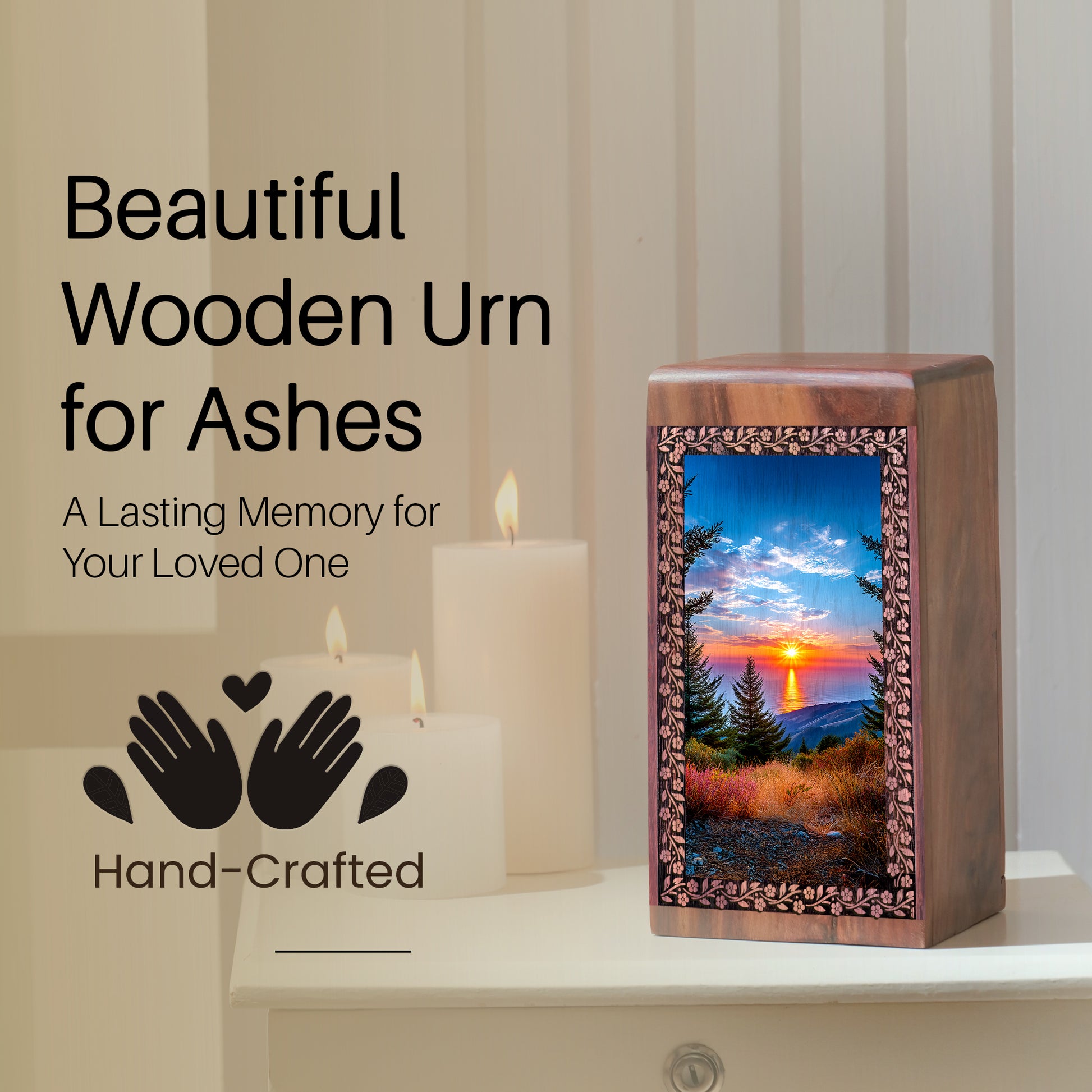 Sunset Cremation Urn For Human Ashes - Funeral Urn For Adults