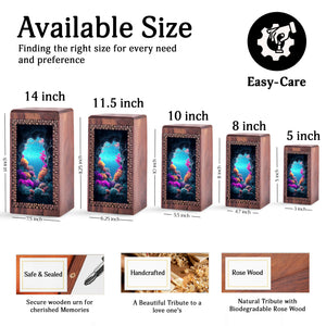 Ocean Memorial Ashes Box For Men & Women - Burial Ashes Urn For Adults