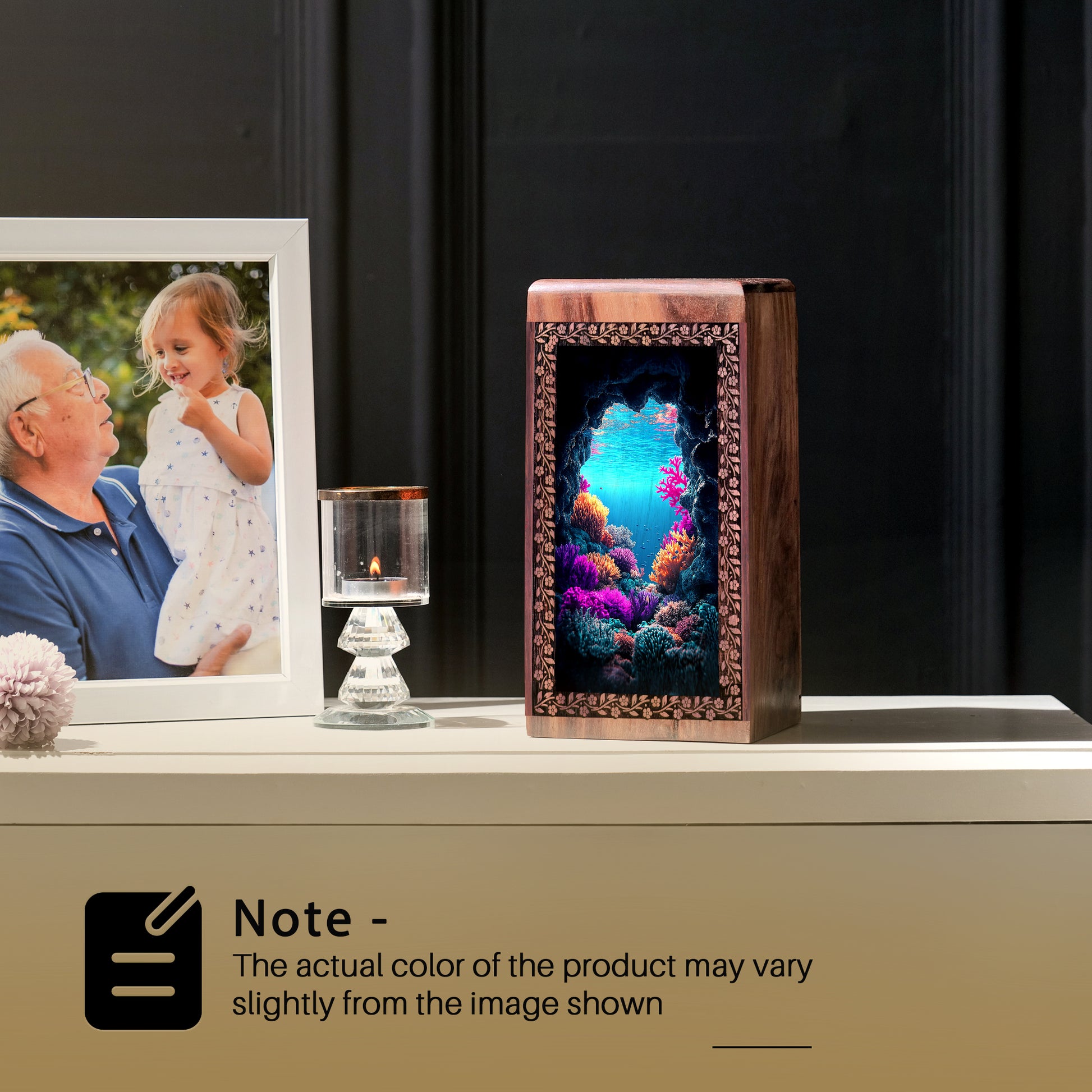 Ocean Memorial Ashes Box For Men & Women - Burial Ashes Urn For Adults