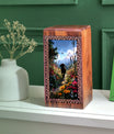 Beautiful Dog Wooden Memorial Urn - Wooden Cremation Urns For Pet Ashes