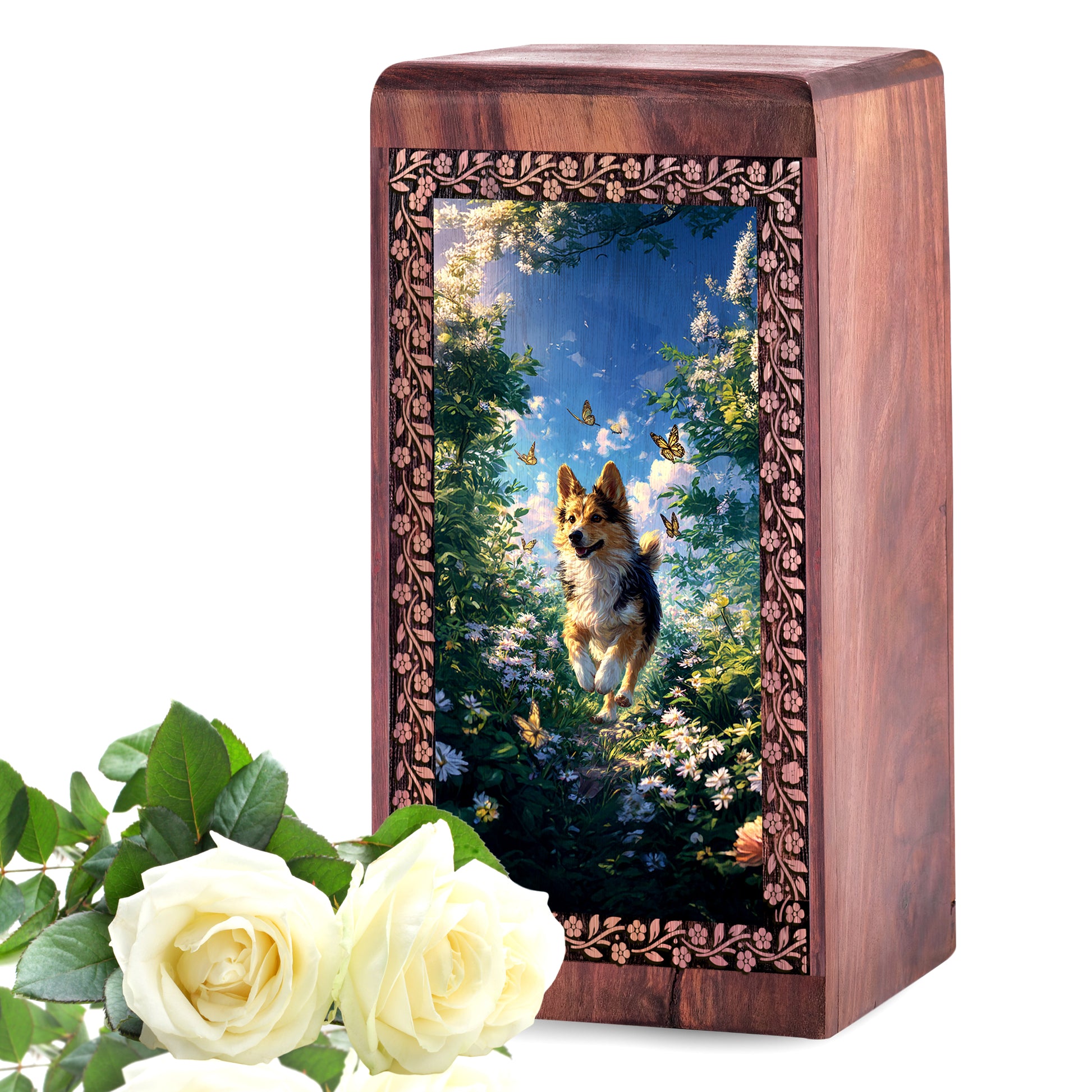 Corgi Pet Dog Ashes Urn For Cremation - Memorial Urn Boxes For Pets