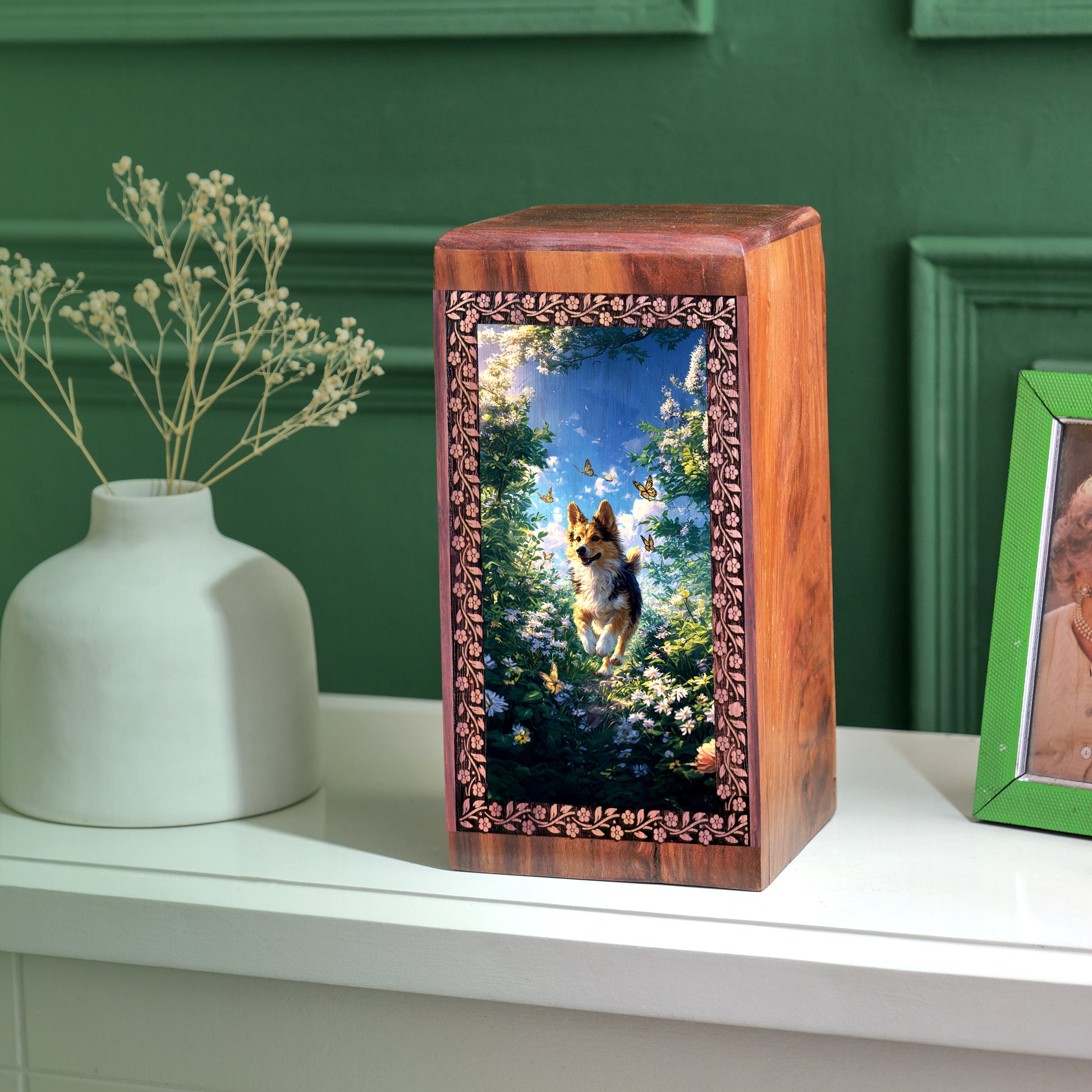 Corgi Pet Dog Ashes Urn For Cremation - Memorial Urn Boxes For Pets