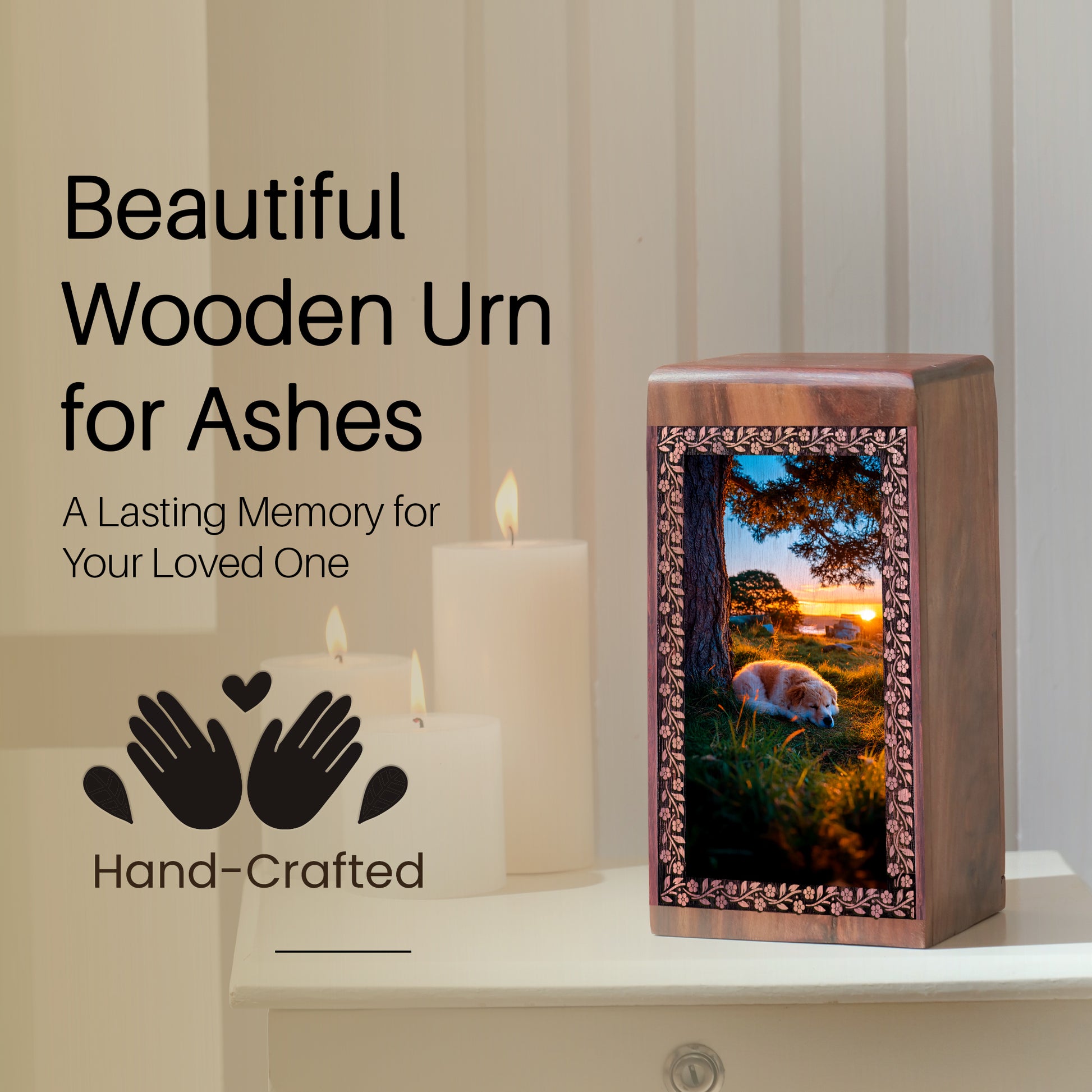 Handcrafted Cremation Urn For Pet Dog - Dog's Ashes Memorial Urn