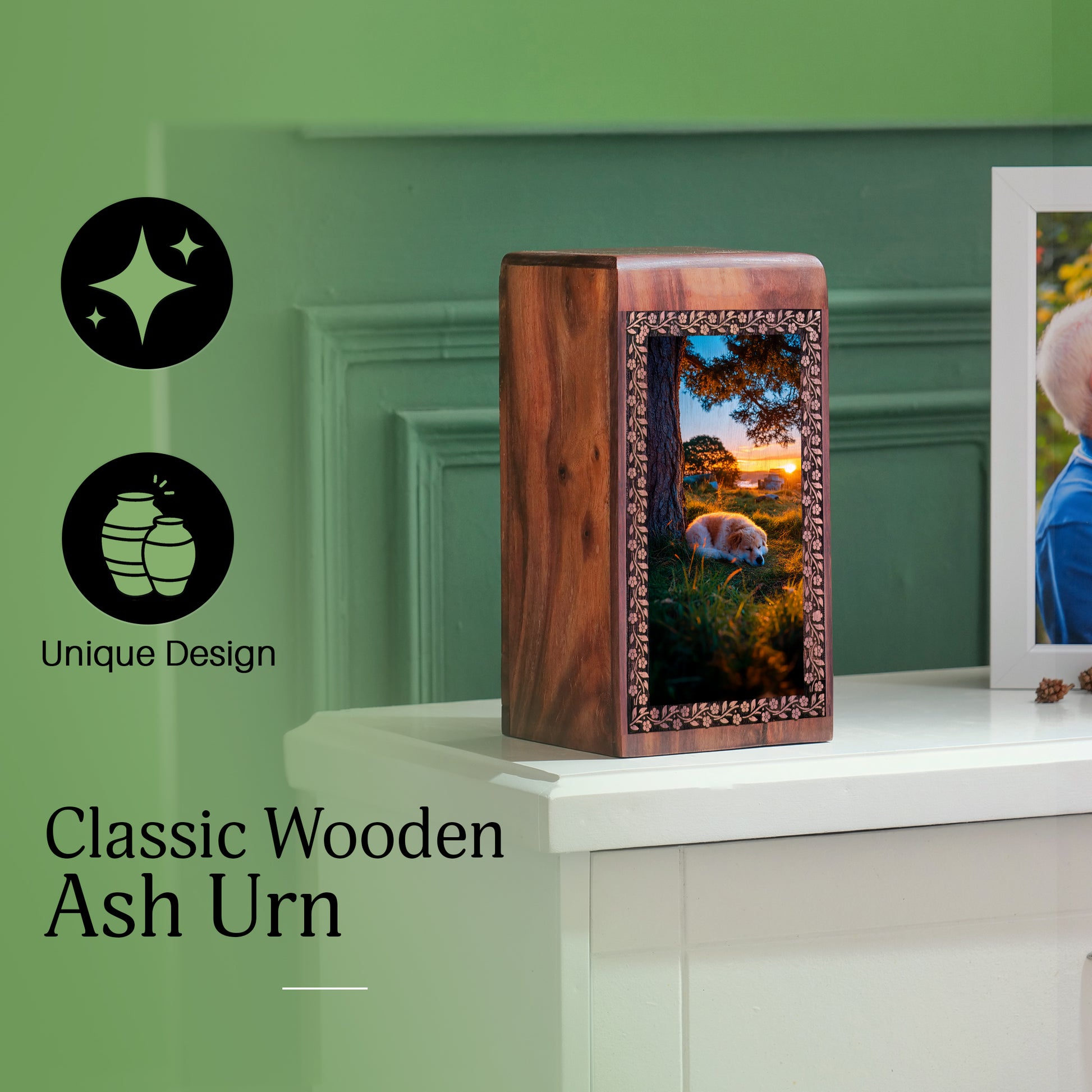 Handcrafted Cremation Urn For Pet Dog - Dog's Ashes Memorial Urn