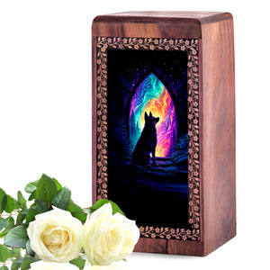 Unique Wooden Urn Box For Pet Dog - Colorful Memorial Ashes Urn Boxes