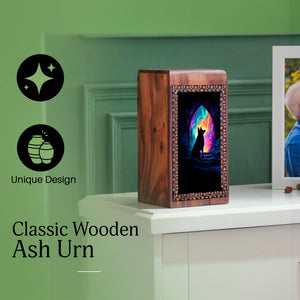 Unique Wooden Urn Box For Pet Dog - Colorful Memorial Ashes Urn Boxes