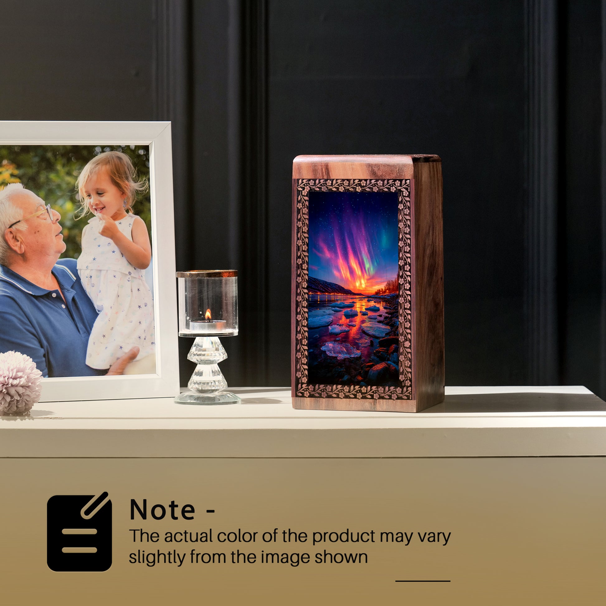 Aurora Borealis Wooden Urns - Customized Handcrafted Wooden Urns