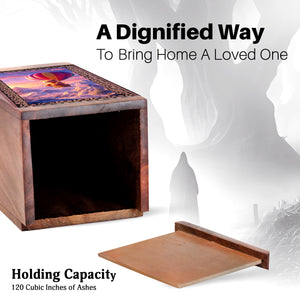 Teddy Bear Sunset Urn - Beautifully Handcraftedd Wooden Urns For Ashes