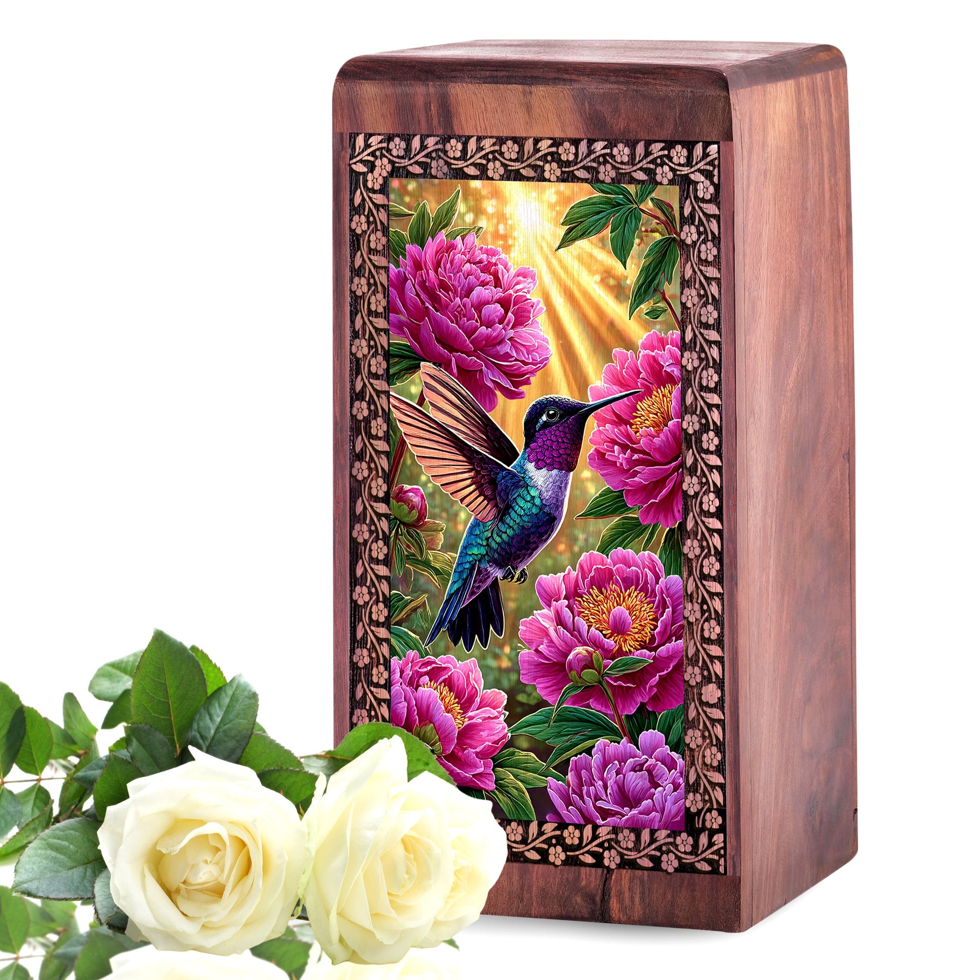 Humming Bird Cremation Urns - Wooden Box Urns For Humman Funeral Ashes