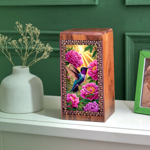 Humming Bird Cremation Urns - Wooden Box Urns For Humman Funeral Ashes