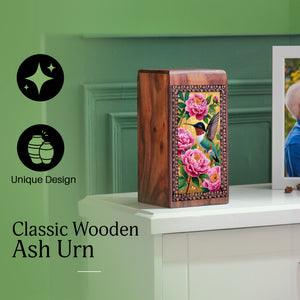 Humming Bird Themed Cremation Ashes Urn - Roses Memorial Urn For Adults